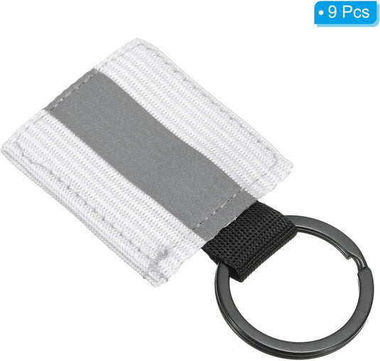 Reflecterende sleutelhangers 9 stuks van nylon zwart – reflector hangers – fiets hardloop accessoires - happygetfit.com
