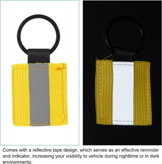 Reflecterende sleutelhangers 9 stuks van nylon zwart – reflector hangers – fiets hardloop accessoires - happygetfit.com