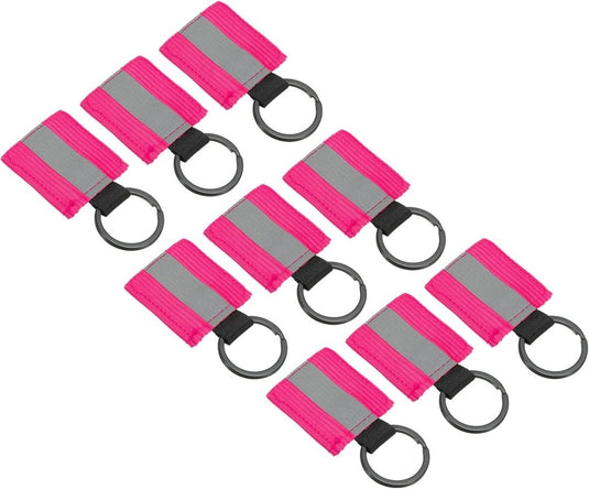 Reflecterende sleutelhangers 9 stuks van nylon zwart – reflector hangers – fiets hardloop accessoires - happygetfit.com