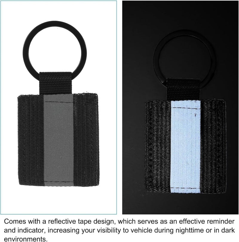 Chargez l'image dans la visionneuse de la galerie, Reflecterende sleutelhangers 9 stuks van nylon zwart – reflector hangers – fiets hardloop accessoires - happygetfit.com
