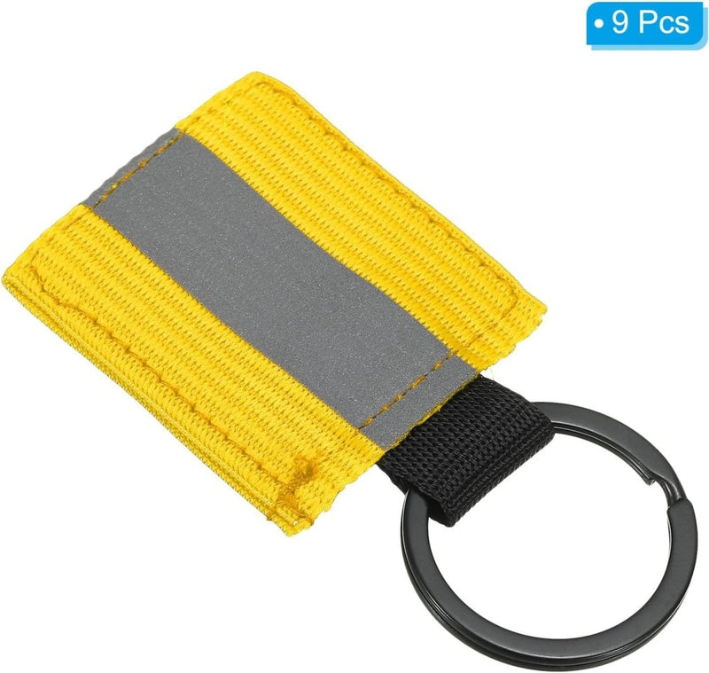 Chargez l'image dans la visionneuse de la galerie, Reflecterende sleutelhangers 9 stuks van nylon zwart – reflector hangers – fiets hardloop accessoires - happygetfit.com
