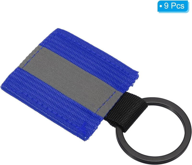 Chargez l'image dans la visionneuse de la galerie, Reflecterende sleutelhangers 9 stuks van nylon zwart – reflector hangers – fiets hardloop accessoires - happygetfit.com
