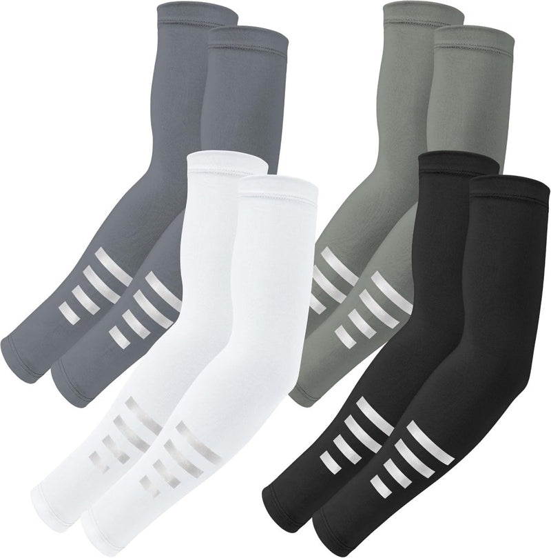 Charger l’image dans la visionneuse de galerie, Reflecterende sportarmmouwen met UV-bescherming van elastische ademende stof – zonwerende mouwen – armprotectie - happygetfit.com
