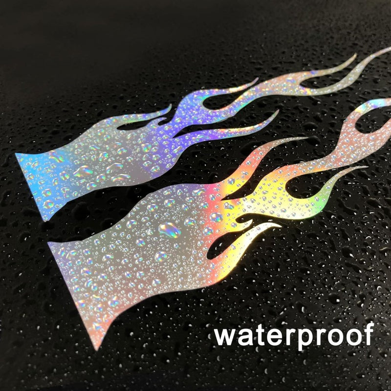 Laad afbeelding in Galerijviewer, Reflecterende vlamstickers set van 4 rood 20 cm - happygetfit.com

