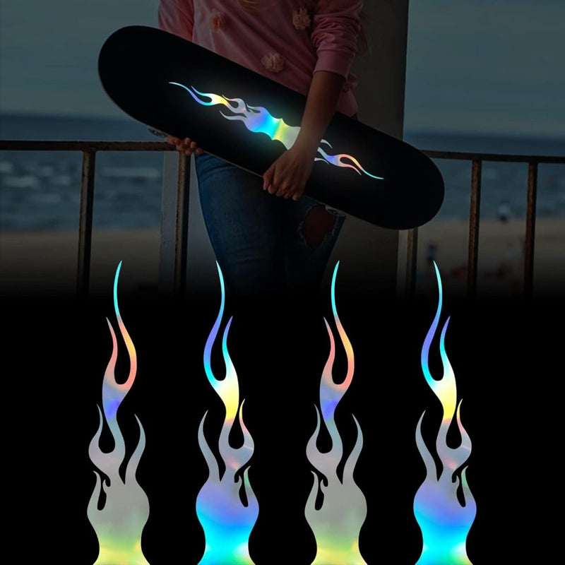 Laad afbeelding in Galerijviewer, Reflecterende vlamstickers set van 4 rood 20 cm - happygetfit.com
