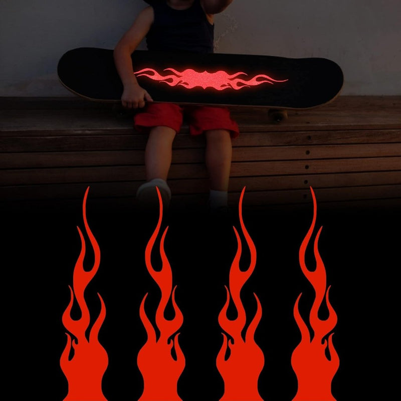 Laad afbeelding in Galerijviewer, Reflecterende vlamstickers set van 4 rood 20 cm - happygetfit.com
