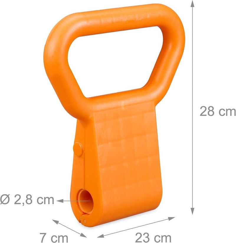 Laden Sie das Bild in Galerie -Viewer, Relaxdays handvat dumbbell, HxBxD, voor krachttraining, fitness, workout, HxBxD: 28 x 23 x 7 cm, oranje - happygetfit.com

