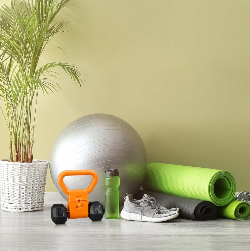 Laden Sie das Bild in Galerie -Viewer, Relaxdays handvat dumbbell, HxBxD, voor krachttraining, fitness, workout, HxBxD: 28 x 23 x 7 cm, oranje - happygetfit.com

