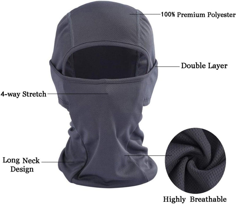 Laad afbeelding in Galerijviewer, Rmeet Bivakmuts, gezichtsmasker winddicht nylon bivakmutsen unisex mannen vrouwen hoofddeksel voor buiten motorhelm fietsen skiën wintersport grijs - happygetfit.com
