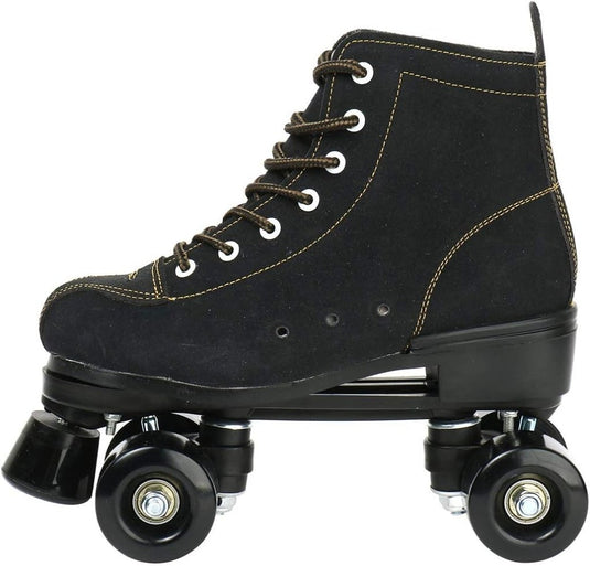 Rolschaatsen Dubbele rijschaatsen Verstelbare vierwielige rolschaatsen voor buiten, Schaatsen, maat 4.5/5.5/6.5/7/7.5/8/8.5/9.5/10.5 (zwart, 39=UK:6.5) - happygetfit.com