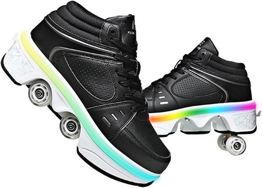 Rolschaatsen, schoenen met wieltjes, skateschoenen, inline skates, verstelbare damesschoenen met wieltjes, voor meisjes - happygetfit.com