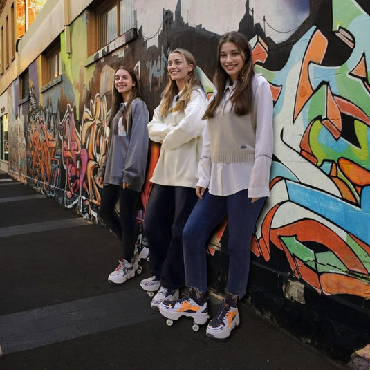 Rolschaatsen, schoenen met wieltjes, skateschoenen, inline skates, verstelbare damesschoenen met wieltjes, voor meisjes - happygetfit.com