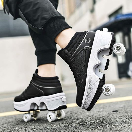 Rolschaatsen, schoenen met wieltjes, skateschoenen, inline skates, verstelbare damesschoenen met wieltjes, voor meisjes - happygetfit.com