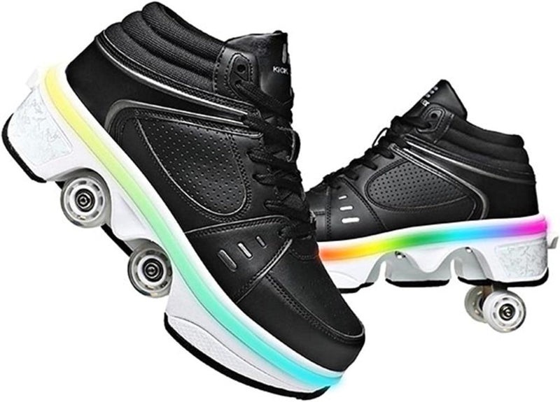 Load image into Gallery viewer, Rolschaatsen, schoenen met wieltjes, skateschoenen, inline skates, verstelbare damesschoenen met wieltjes, voor meisjes - happygetfit.com
