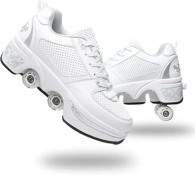 Load image into Gallery viewer, Rolschaatsen, schoenen met wieltjes, skateschoenen, inline skates, verstelbare damesschoenen met wieltjes, voor meisjes - happygetfit.com

