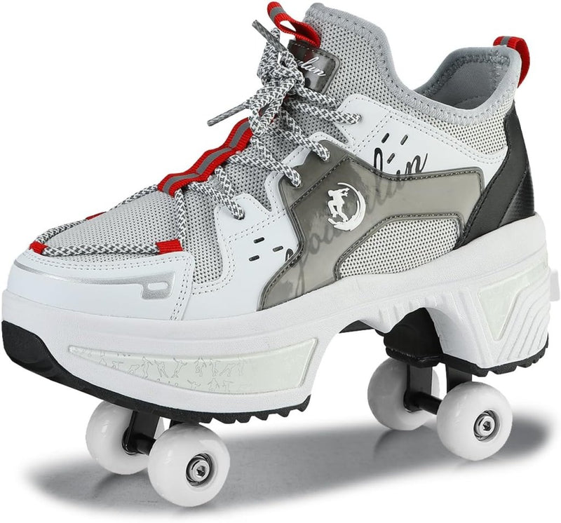 Load image into Gallery viewer, Rolschaatsen, schoenen met wieltjes, skateschoenen, inline skates, verstelbare damesschoenen met wieltjes, voor meisjes - happygetfit.com
