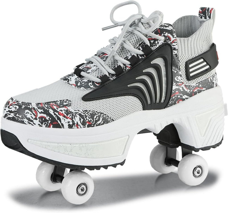 Load image into Gallery viewer, Rolschaatsen, schoenen met wieltjes, skateschoenen, inline skates, verstelbare damesschoenen met wieltjes, voor meisjes - happygetfit.com
