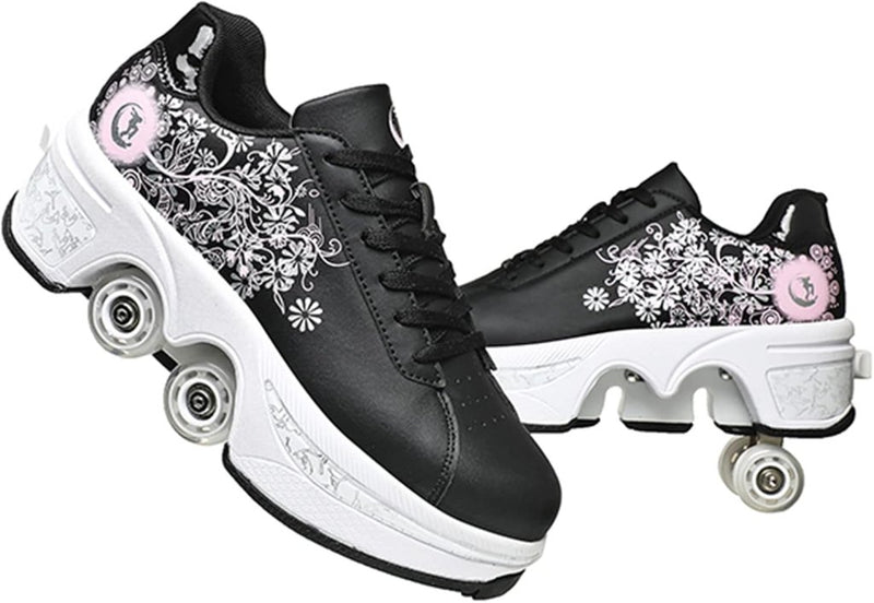 Load image into Gallery viewer, Rolschaatsen, schoenen met wieltjes, skateschoenen, inline skates, verstelbare damesschoenen met wieltjes, voor meisjes - happygetfit.com
