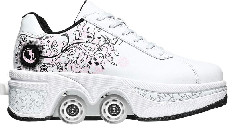 Load image into Gallery viewer, Rolschaatsen, schoenen met wieltjes, skateschoenen, inline skates, verstelbare damesschoenen met wieltjes, voor meisjes - happygetfit.com
