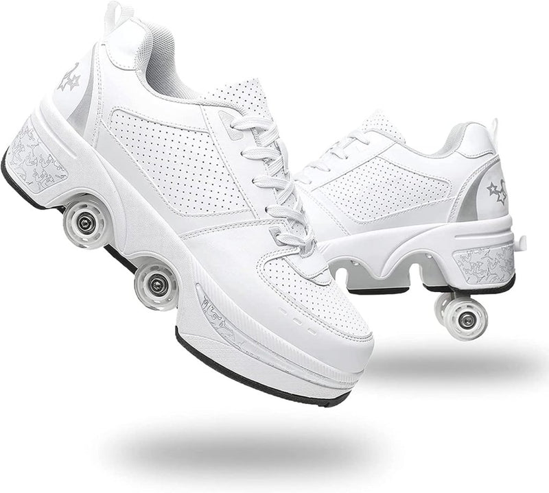 Load image into Gallery viewer, Rolschaatsen, schoenen met wieltjes, skateschoenen, inline skates, verstelbare damesschoenen met wieltjes, voor meisjes - happygetfit.com
