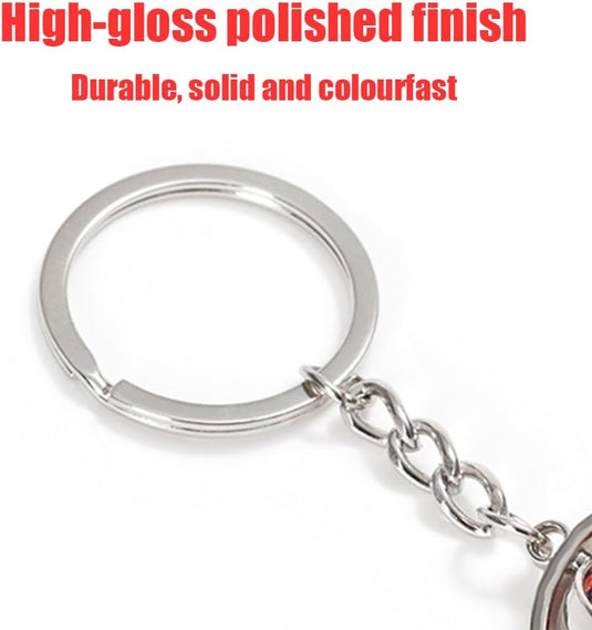 Roterende basketbal sleutelhanger zilver - happygetfit.com
