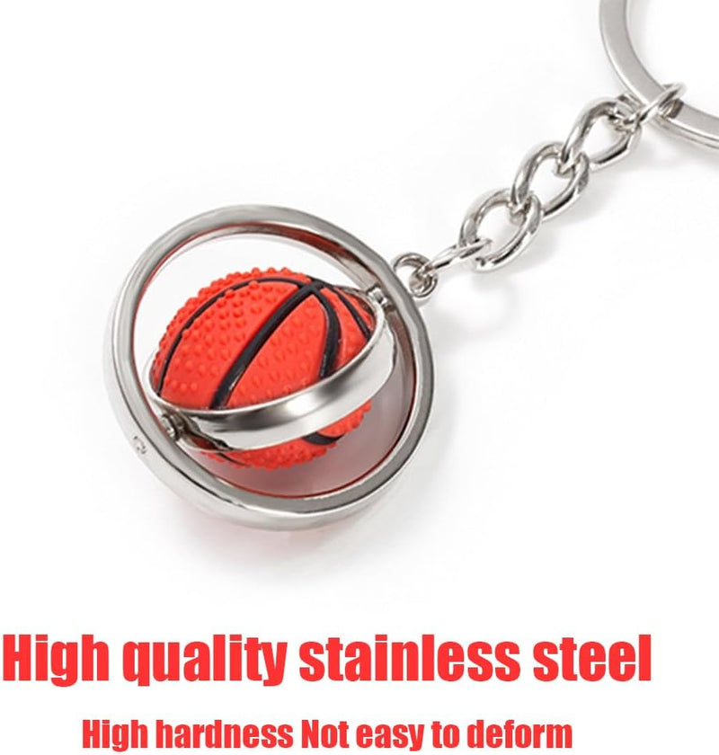 Laden Sie das Bild in Galerie -Viewer, Roterende basketbal sleutelhanger zilver - happygetfit.com
