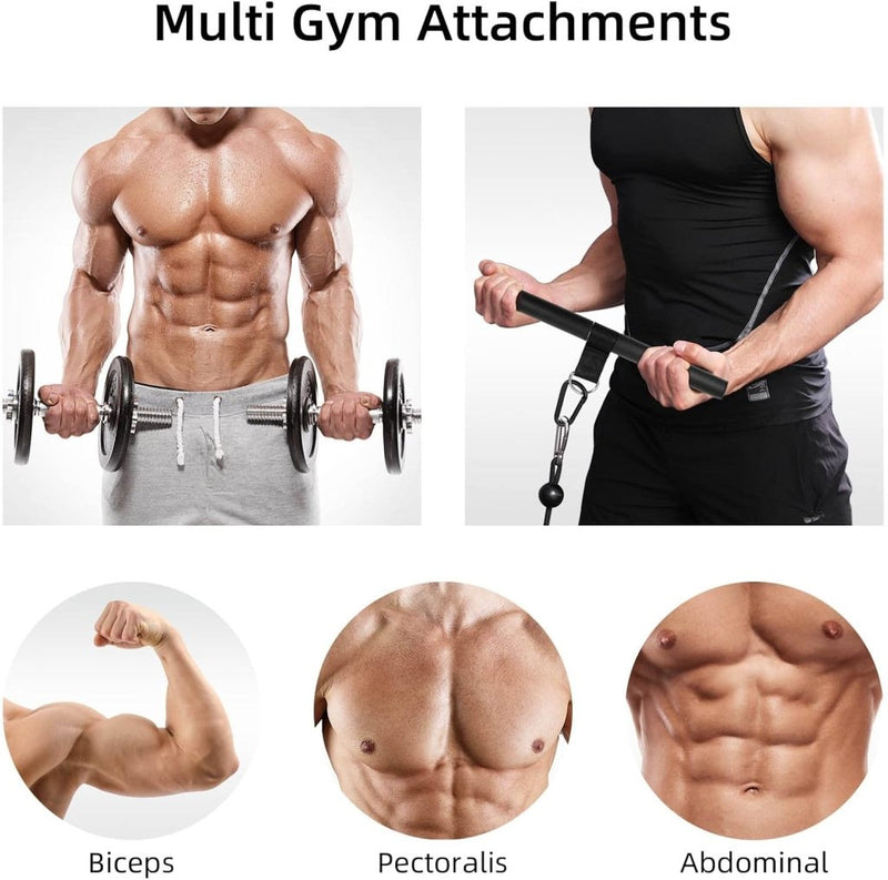 Chargez l'image dans la visionneuse de la galerie, Roterende rechte kabelstang 42,5 cm met karabijnhaak – lat pulldown bar – kabelaccessoire - happygetfit.com

