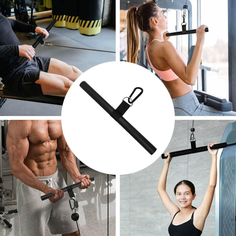 Chargez l'image dans la visionneuse de la galerie, Roterende rechte kabelstang 42,5 cm met karabijnhaak – lat pulldown bar – kabelaccessoire - happygetfit.com
