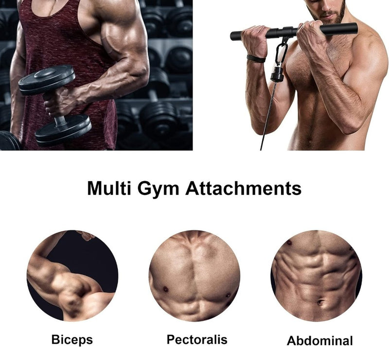 Chargez l'image dans la visionneuse de la galerie, Roterende rechte kabelstang 42,5 cm met karabijnhaak – lat pulldown bar – kabelaccessoire - happygetfit.com

