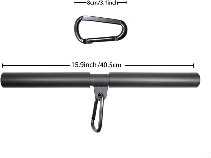 Chargez l'image dans la visionneuse de la galerie, Roterende rechte kabelstang 42,5 cm met karabijnhaak – lat pulldown bar – kabelaccessoire - happygetfit.com
