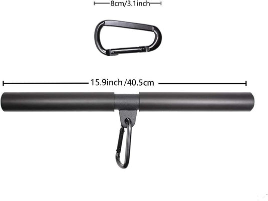 Roterende rechte kabelstang 42,5 cm met karabijnhaak – lat pulldown bar – kabelaccessoire - happygetfit.com