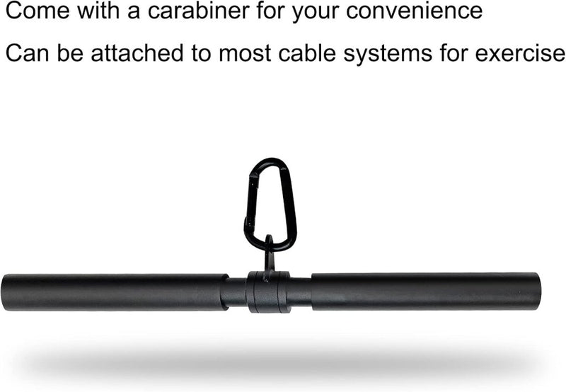 Chargez l'image dans la visionneuse de la galerie, Roterende rechte kabelstang 42,5 cm met karabijnhaak – lat pulldown bar – kabelaccessoire - happygetfit.com
