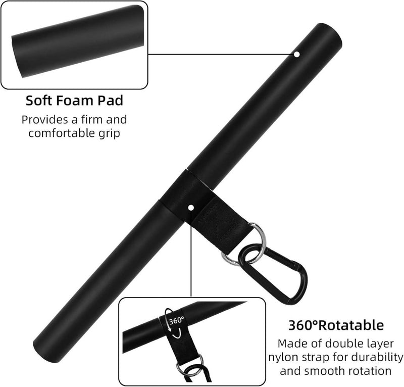 Chargez l'image dans la visionneuse de la galerie, Roterende rechte kabelstang 42,5 cm met karabijnhaak – lat pulldown bar – kabelaccessoire - happygetfit.com
