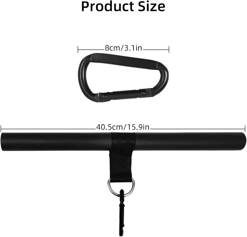 Chargez l'image dans la visionneuse de la galerie, Roterende rechte kabelstang 42,5 cm met karabijnhaak – lat pulldown bar – kabelaccessoire - happygetfit.com
