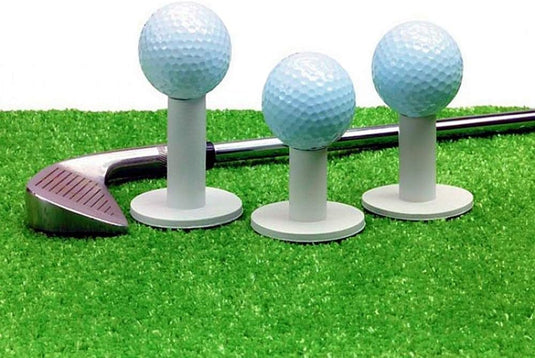 Rubberen golftees voor oefenmat in 5 maten – wit - happygetfit.com