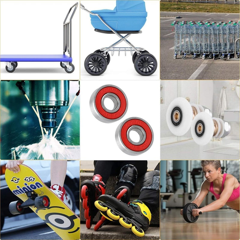 Load image into Gallery viewer, Rybtd 20 STUKS Skateboardlagers kleurenminiatuur, Dubbel afgeschermde lagers ABEC-9 608 2RS Skateboard Lager voor Lange Skateboards Vierwielige Skates Wielen Vervangende Lager - happygetfit.com
