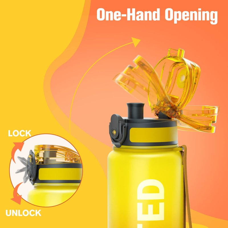 Load image into Gallery viewer, Sahara Sailor Water Bottle, 32/25/17oz Durable and Leakproof Water Bottles Motivational with Time Marker, Tritan, BPA Free, Wide Mouth with Easy Clean Brush for Gym, Travel, School, Office (1 Bottle) - happygetfit.com
