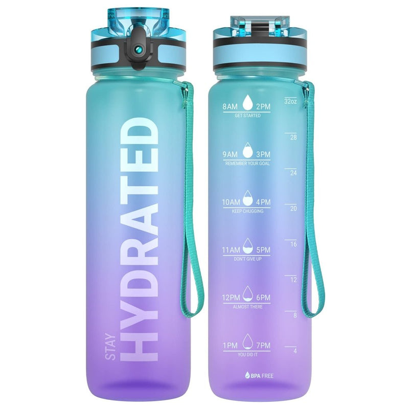 Load image into Gallery viewer, Sahara Sailor Water Bottle, 32/25/17oz Durable and Leakproof Water Bottles Motivational with Time Marker, Tritan, BPA Free, Wide Mouth with Easy Clean Brush for Gym, Travel, School, Office (1 Bottle) - happygetfit.com
