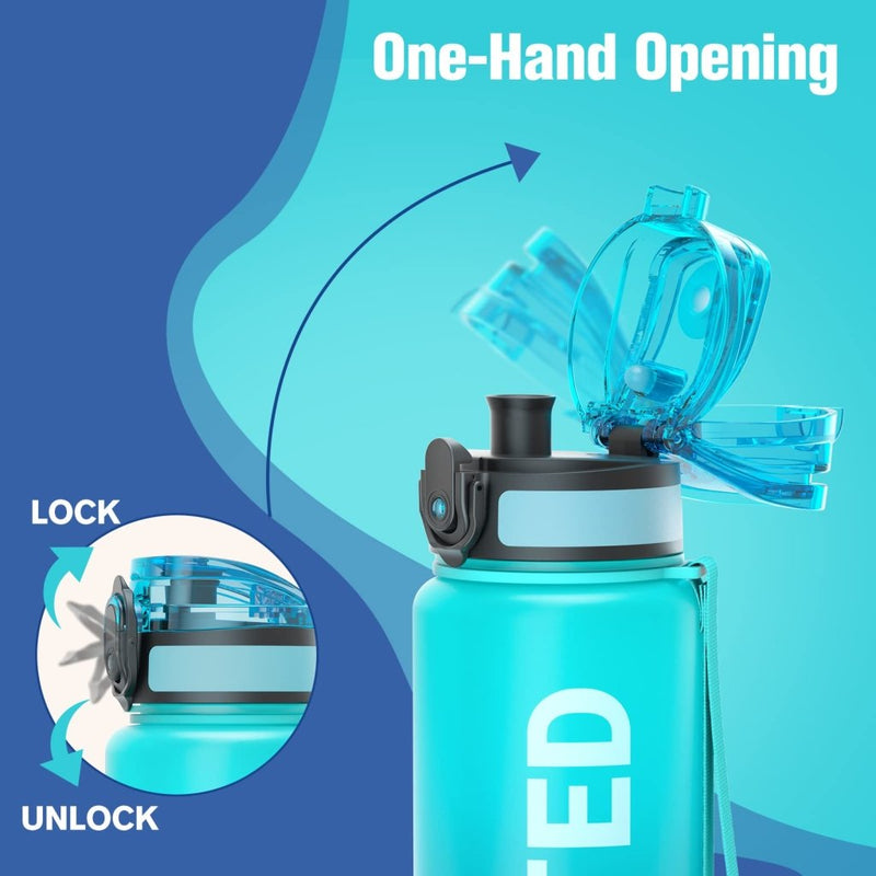 Load image into Gallery viewer, Sahara Sailor Water Bottle, 32/25/17oz Durable and Leakproof Water Bottles Motivational with Time Marker, Tritan, BPA Free, Wide Mouth with Easy Clean Brush for Gym, Travel, School, Office (1 Bottle) - happygetfit.com
