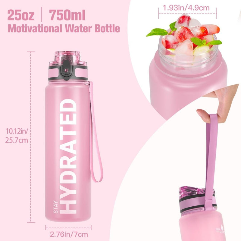 Load image into Gallery viewer, Sahara Sailor Water Bottle, 32/25/17oz Durable and Leakproof Water Bottles Motivational with Time Marker, Tritan, BPA Free, Wide Mouth with Easy Clean Brush for Gym, Travel, School, Office (1 Bottle) - happygetfit.com
