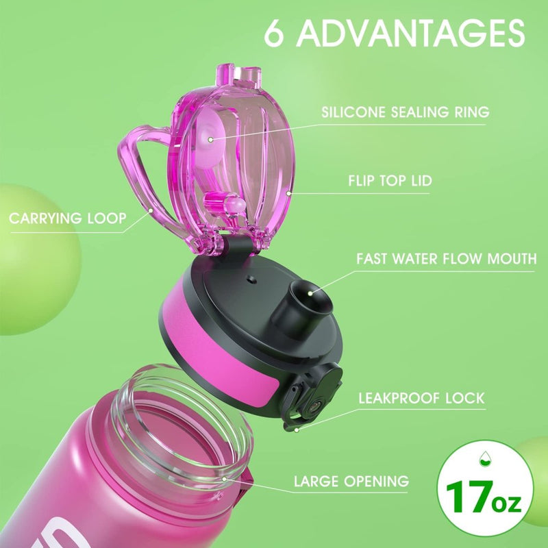 Load image into Gallery viewer, Sahara Sailor Water Bottle, 32/25/17oz Durable and Leakproof Water Bottles Motivational with Time Marker, Tritan, BPA Free, Wide Mouth with Easy Clean Brush for Gym, Travel, School, Office (1 Bottle) - happygetfit.com
