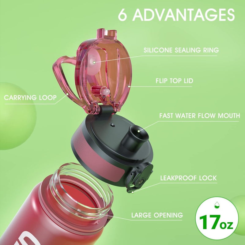 Load image into Gallery viewer, Sahara Sailor Water Bottle, 32/25/17oz Durable and Leakproof Water Bottles Motivational with Time Marker, Tritan, BPA Free, Wide Mouth with Easy Clean Brush for Gym, Travel, School, Office (1 Bottle) - happygetfit.com
