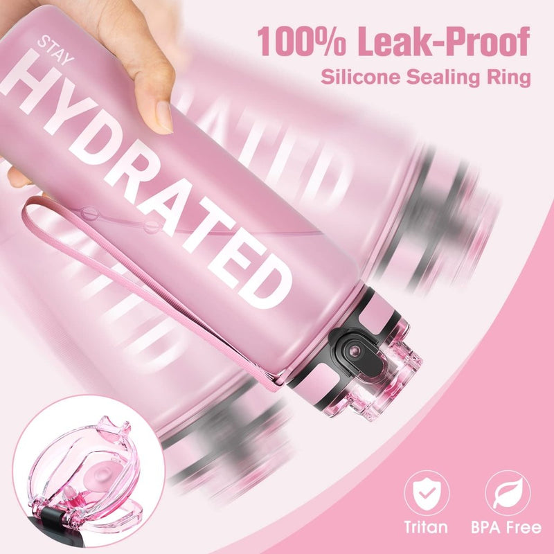 Load image into Gallery viewer, Sahara Sailor Water Bottle, 32/25/17oz Durable and Leakproof Water Bottles Motivational with Time Marker, Tritan, BPA Free, Wide Mouth with Easy Clean Brush for Gym, Travel, School, Office (1 Bottle) - happygetfit.com
