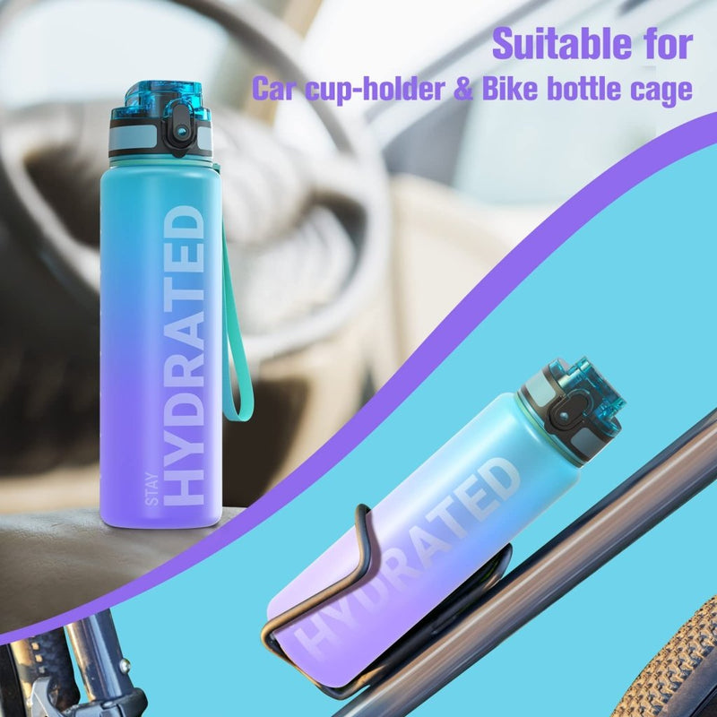 Load image into Gallery viewer, Sahara Sailor Water Bottle, 32/25/17oz Durable and Leakproof Water Bottles Motivational with Time Marker, Tritan, BPA Free, Wide Mouth with Easy Clean Brush for Gym, Travel, School, Office (1 Bottle) - happygetfit.com
