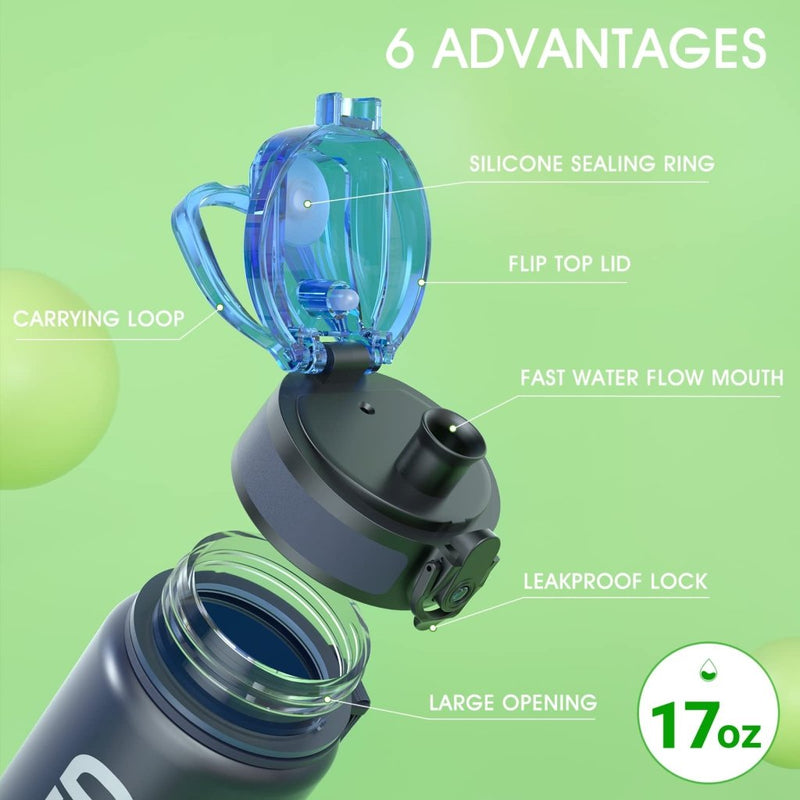Load image into Gallery viewer, Sahara Sailor Water Bottle, 32/25/17oz Durable and Leakproof Water Bottles Motivational with Time Marker, Tritan, BPA Free, Wide Mouth with Easy Clean Brush for Gym, Travel, School, Office (1 Bottle) - happygetfit.com
