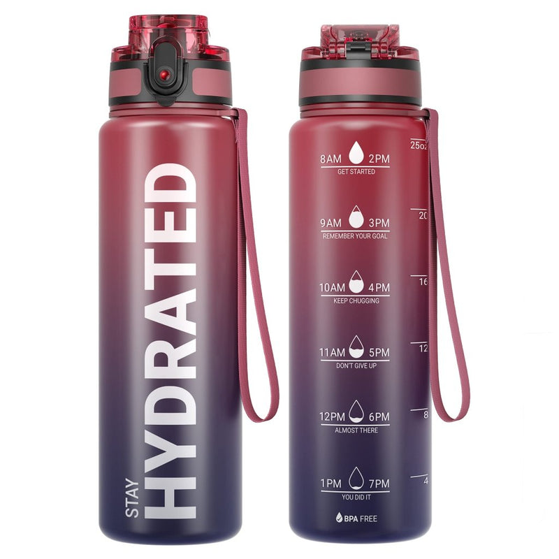 Load image into Gallery viewer, Sahara Sailor Water Bottle, 32/25/17oz Durable and Leakproof Water Bottles Motivational with Time Marker, Tritan, BPA Free, Wide Mouth with Easy Clean Brush for Gym, Travel, School, Office (1 Bottle) - happygetfit.com
