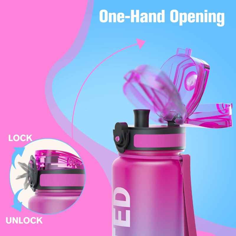 Load image into Gallery viewer, Sahara Sailor Water Bottle, 32/25/17oz Durable and Leakproof Water Bottles Motivational with Time Marker, Tritan, BPA Free, Wide Mouth with Easy Clean Brush for Gym, Travel, School, Office (1 Bottle) - happygetfit.com
