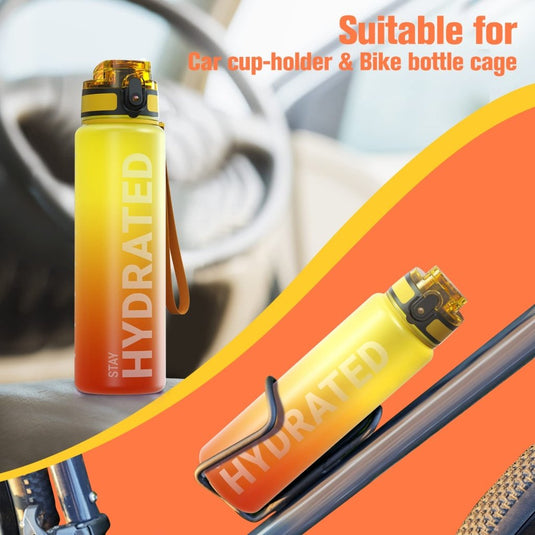 Sahara Sailor Water Bottle, 32/25/17oz Durable and Leakproof Water Bottles Motivational with Time Marker, Tritan, BPA Free, Wide Mouth with Easy Clean Brush for Gym, Travel, School, Office (1 Bottle) - happygetfit.com