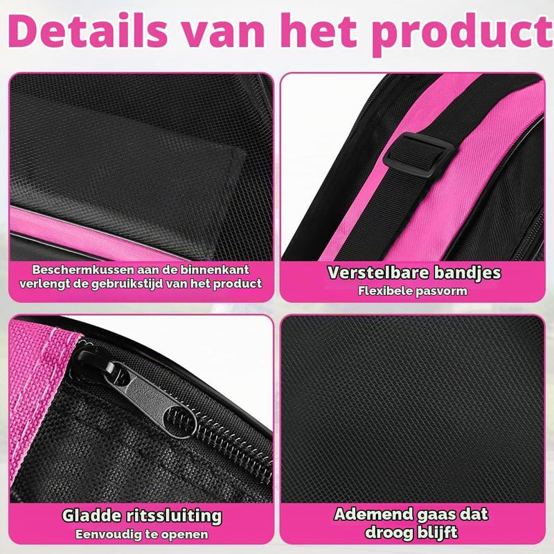 Bild im Galerie-Viewer laden, Schaatstas 39 x 28 x 40 cm met 3 opbergvakken en verstelbare schouderriem voor rolschaatsen en inline skates – skatetas – schaatsopbergtas - happygetfit.com
