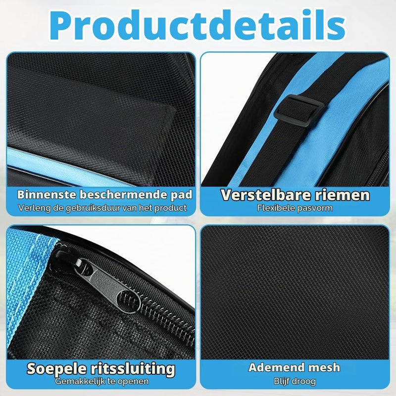 Bild im Galerie-Viewer laden, Schaatstas 39 x 28 x 40 cm met 3 opbergvakken en verstelbare schouderriem voor rolschaatsen en inline skates – skatetas – schaatsopbergtas - happygetfit.com
